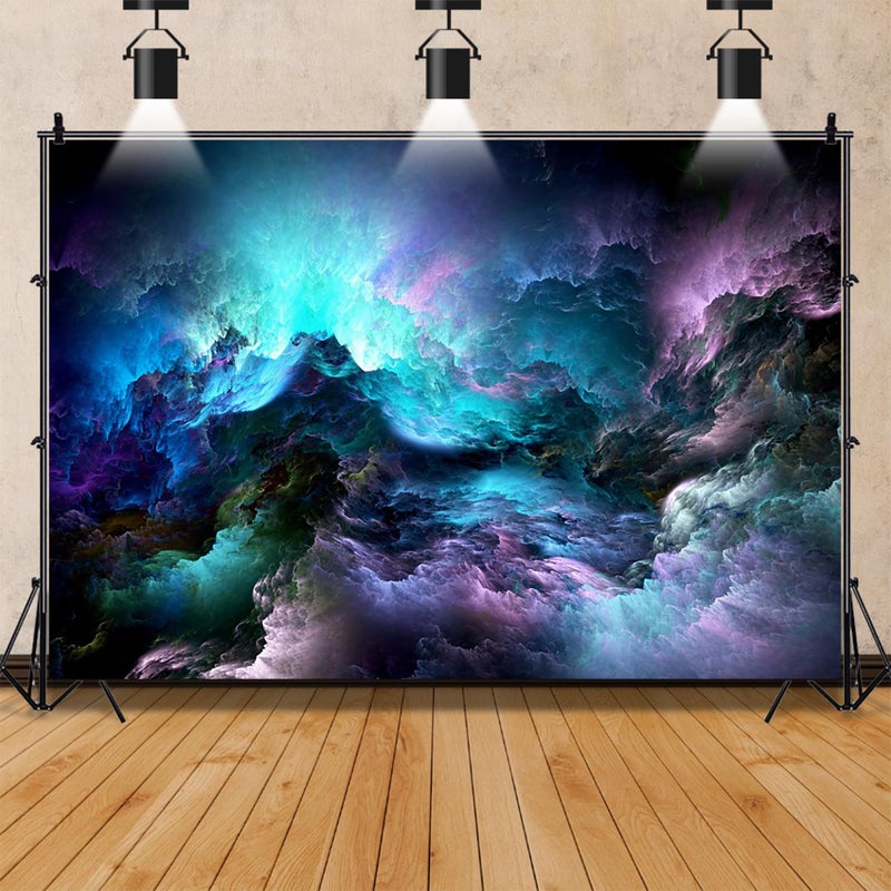 AOFOTO 10x7ft Mysterious Galaxy Nebula Backdrop Futuristic Sci-fi Purple Blue Clouds Photography Background Universe Outer Space Cosmic Milky Way Photo Backdrop Kids Adult Birthday Photo Shoot Props - Image 4